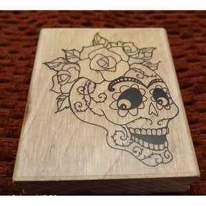 Day Of The Dead Rubber Stamp Skeleton